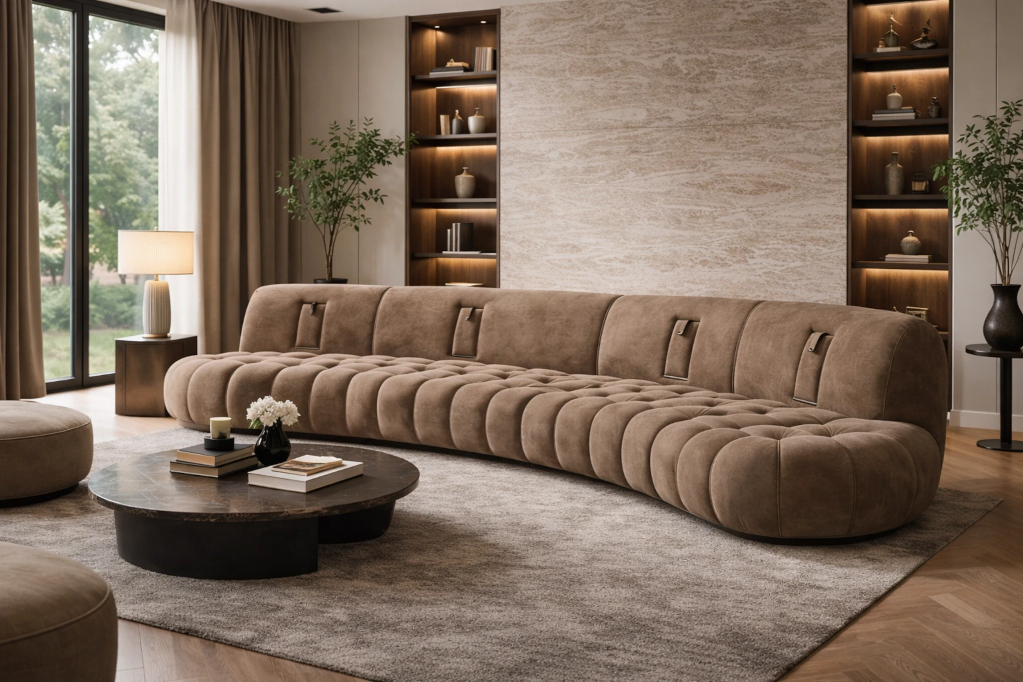 evara sofa 2 Evara Curved Sofa (8 Seater) - Image 1