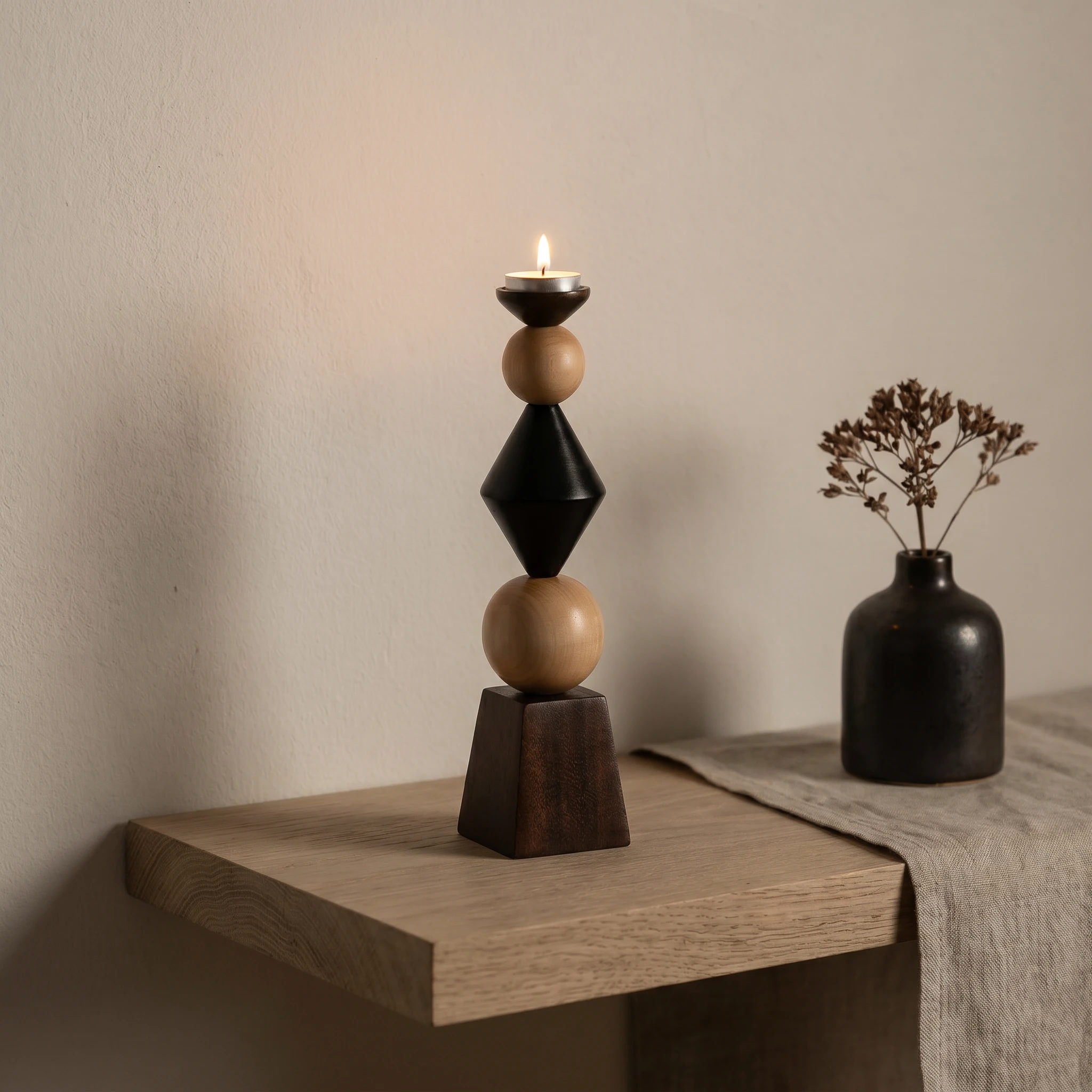 arka l 2 Arka Totem Wooden Candle Holder (Large) - Image 1
