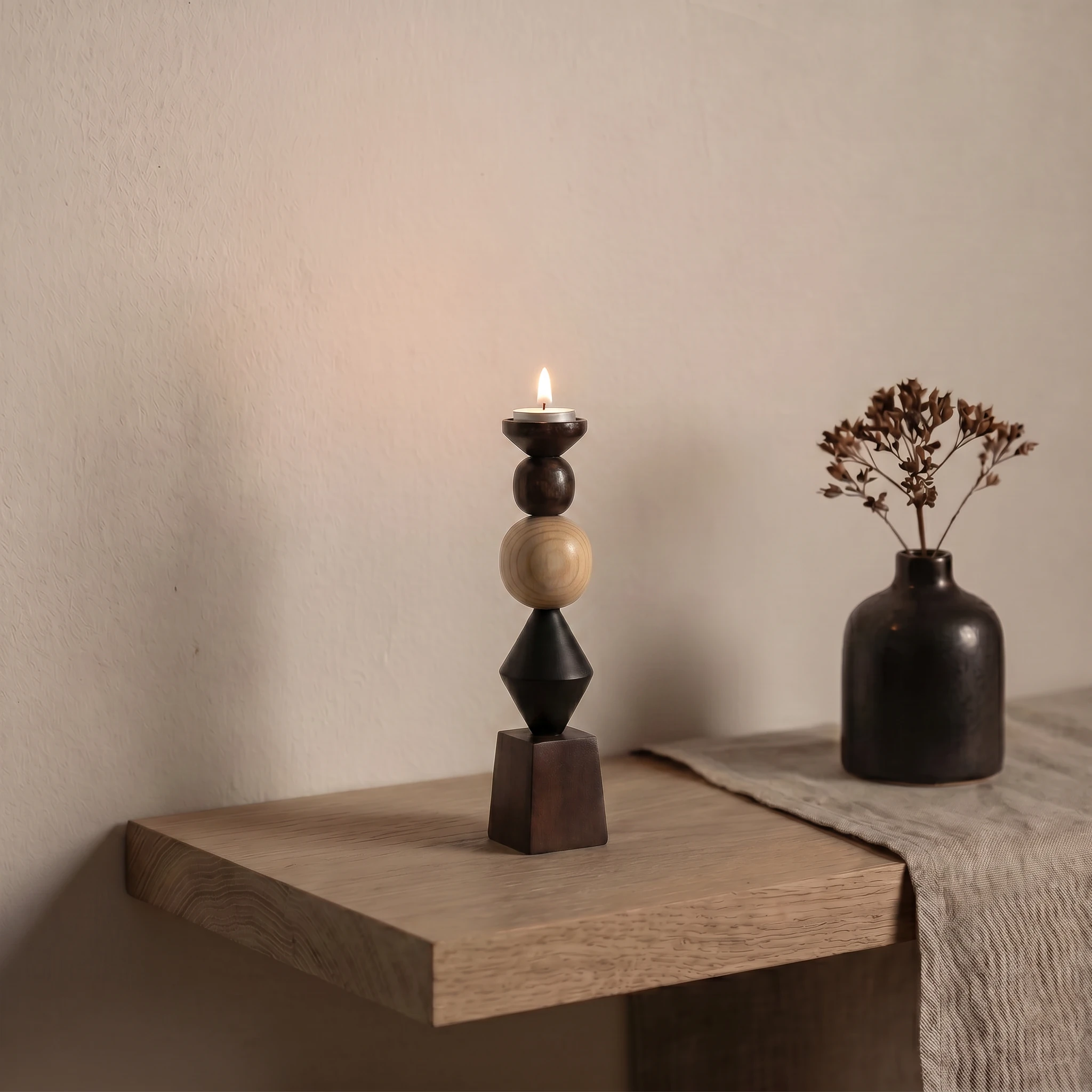 arka s 4 Arka Totem Wooden Candle Holder (Medium) - Image 1