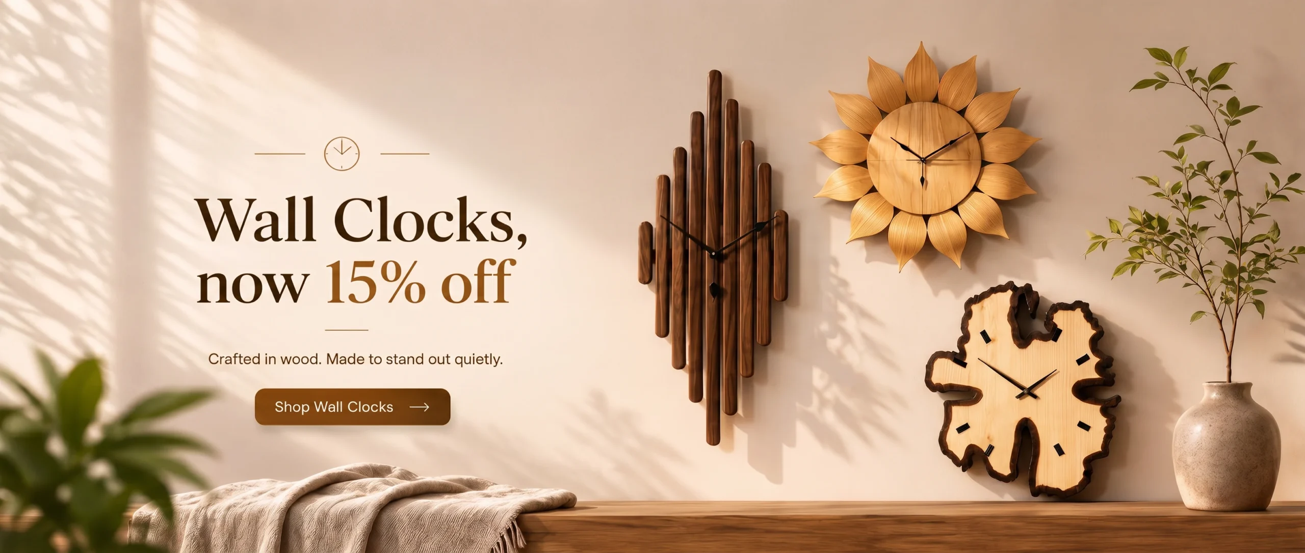 Wall clocks sale banner