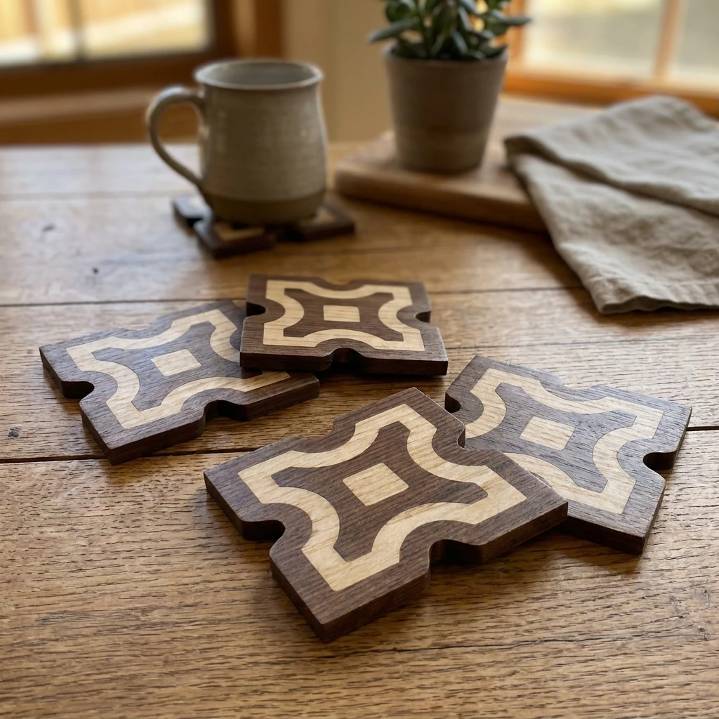 tessera coaster 5 Tessera Wooden Coaster (4 Piece Set) - Image 1