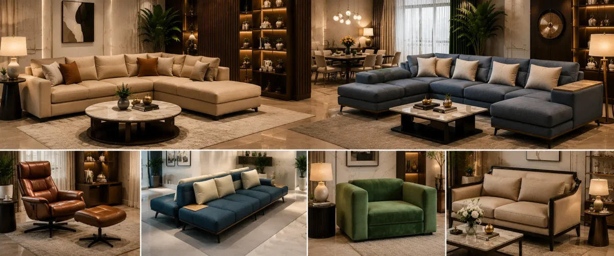 Best sofa set designs for living room: Selection, Maintenance & Buying guide